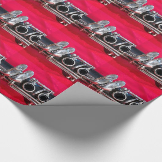 Clarinet auf Rot Geschenkpapier (Ecke)