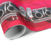 Clarinet auf Rot Geschenkpapier (Rolleneckpunkt)