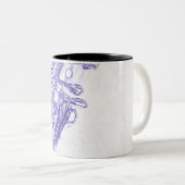 Clarinet-blaue zeichnende Kaffee-Tasse Zweifarbige Tasse (VorderseiteRechts)