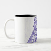 Clarinet-blaue zeichnende Kaffee-Tasse Zweifarbige Tasse (Links)