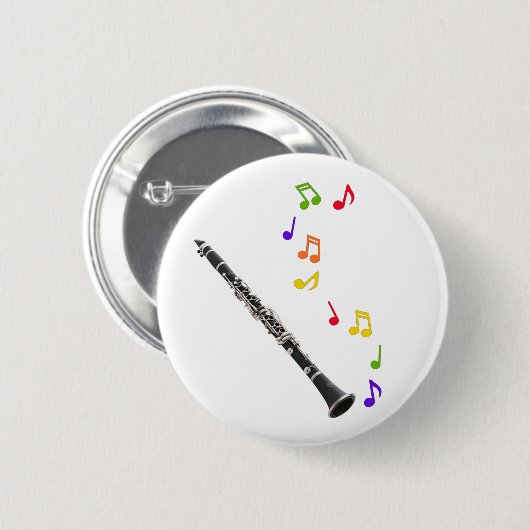 Clarinet-bunte Musik Button (Vorne & Hinten)