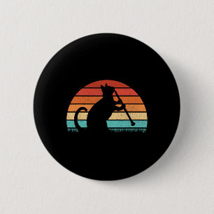 Clarinet Cat Player - Retro Clarinetist Music Lieb Button