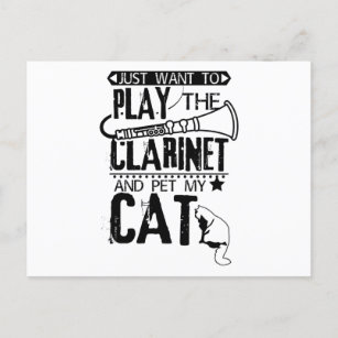 Clarinet Cat Postkarte