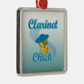 Clarinet Chick #3 Silbernes Ornament (Rechts)