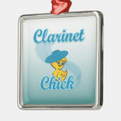 Clarinet Chick #3 Silbernes Ornament (Links)