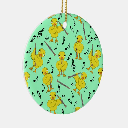 Clarinet Chick Clarinets Musiknoten Keramik Ornament (Rechts)