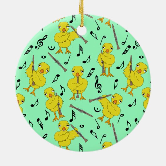 Clarinet Chick Clarinets Musiknoten Keramik Ornament (Hinten)