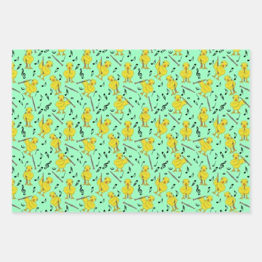 Clarinet Chick Clarinets Musiknoten Wrapping Pap Geschenkpapier Set (Vorderseite 3)