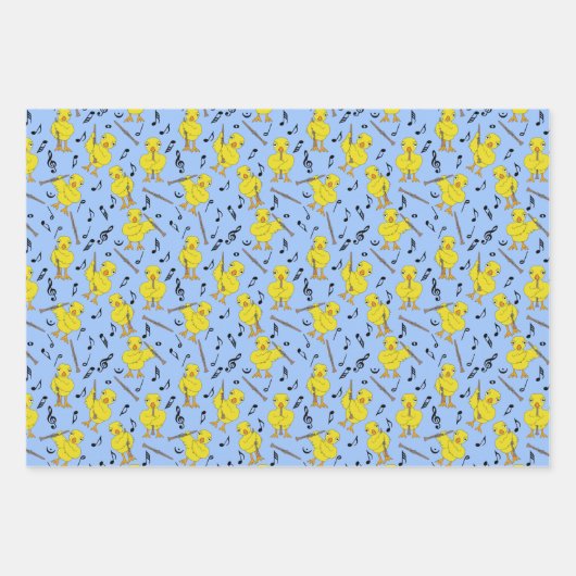 Clarinet Chick Clarinets Musiknoten Wrapping Pap Geschenkpapier Set (Vorderseite 2)