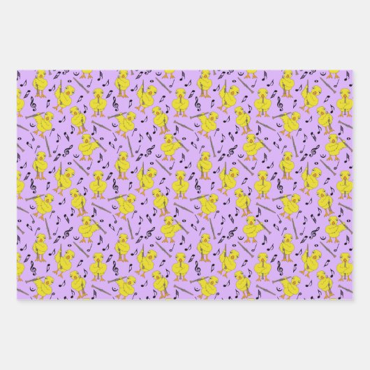 Clarinet Chick Clarinets Musiknoten Wrapping Pap Geschenkpapier Set (Vorderseite)