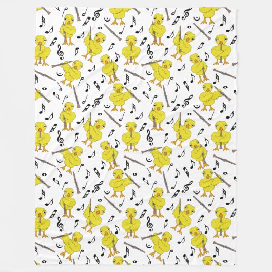 Clarinet Chick Clarinets Musiknotens Fleece Leere (Vorderseite)