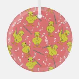 Clarinet Chick Clarinets Musiknotens Keramik Ornam Ornament Aus Glas