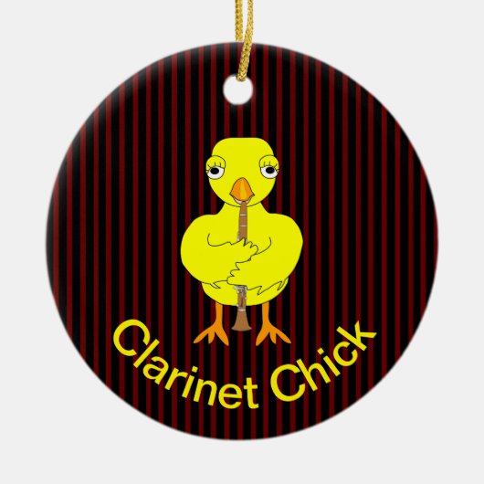 Clarinet Chick Keramik Ornament (Vorne)