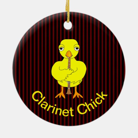Clarinet Chick Keramik Ornament (Hinten)