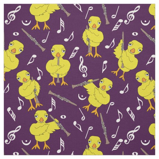Clarinet Chick Musiknoten Stoff (Muster)