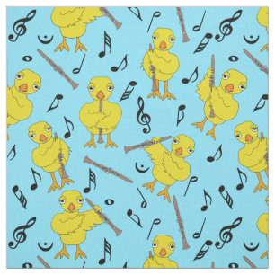 Clarinet Chick Musiknoten Stoff