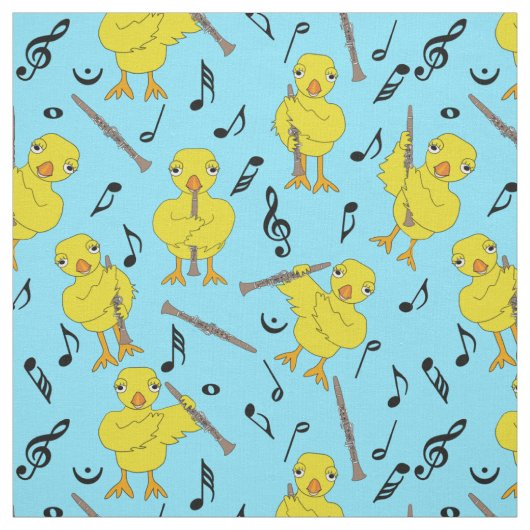 Clarinet Chick Musiknoten Stoff (Muster)