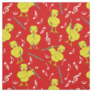 Clarinet Chick Musiknoten Stoff