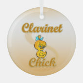 Clarinet Chick Ornament Aus Glas (Vorderseite)