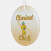 Clarinet Chick Ornament Aus Glas (Vorderseite links)