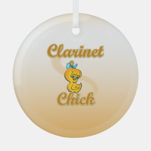 Clarinet Chick Ornament Aus Glas (Vorderseite)