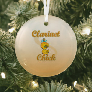 Clarinet Chick Ornament Aus Glas