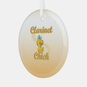 Clarinet Chick Ornament Aus Glas (Vorderseite links)