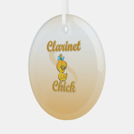 Clarinet Chick Ornament Aus Glas (Vorderseite links)