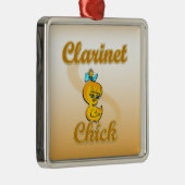 Clarinet Chick Ornament Aus Metall (Rechts)