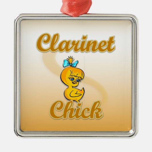 Clarinet Chick Ornament Aus Metall (Vorne)
