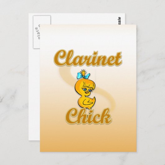 Clarinet Chick Postkarte (Vorne/Hinten)