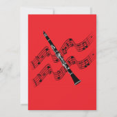 Clarinet Christmas Holly Karte (Rückseite)