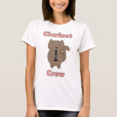 Clarinet Crew Cat Funny Brown Pink T-Shirt (Vorderseite)