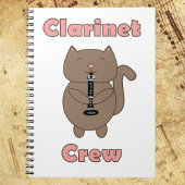 Clarinet Crew Cat Funny Niedlich Notizblock