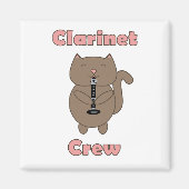 Clarinet Crew Pink Cat Brown Funny Magnet (Vorne)