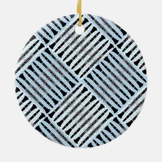 Clarinet Crosshatch Keramik Ornament (Hinten)