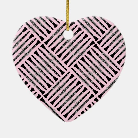 Clarinet Crosshatch Keramik Ornament (Hinten)