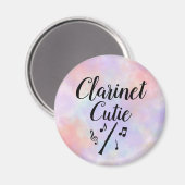 Clarinet Cutie Watercolor Music Magnet (Vorderseite/Rückseite)
