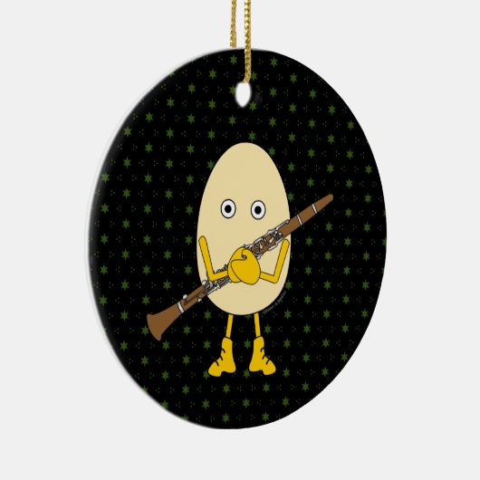 Clarinet Egghead Keramik Ornament (Rechts)