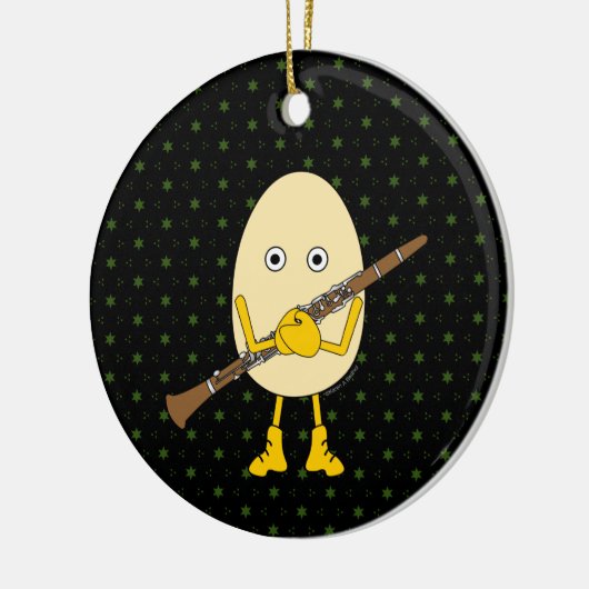 Clarinet Egghead Keramik Ornament (Links)