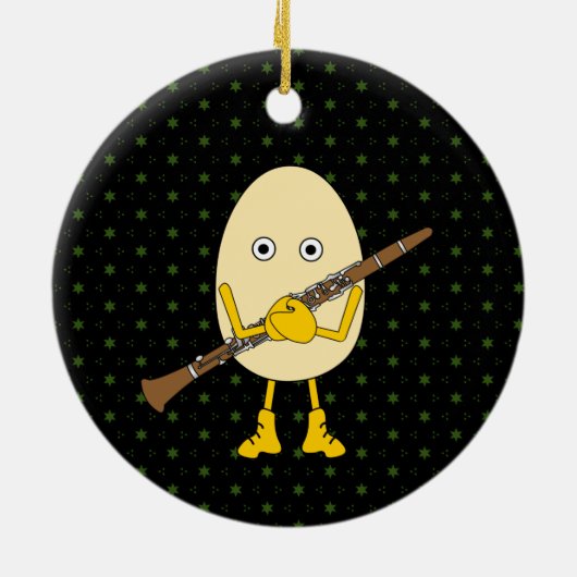 Clarinet Egghead Keramik Ornament (Hinten)