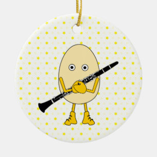 Clarinet Egghead Keramik Ornament