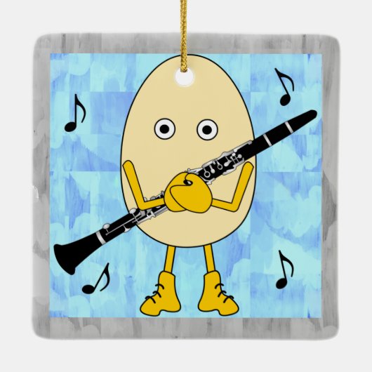 Clarinet Egghead Keramikornament (Rückseite)