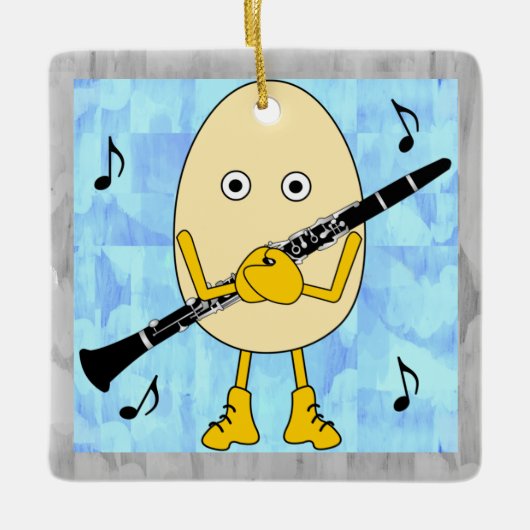 Clarinet Egghead Keramikornament (Vorderseite)