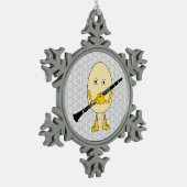 Clarinet Egghead Schneeflocken Zinn-Ornament (Links)