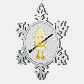 Clarinet Egghead Schneeflocken Zinn-Ornament (Rechts)