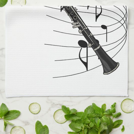 Clarinet Geschirrtuch (Gefaltet)