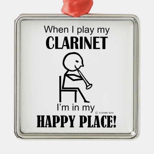 Clarinet Happy Place Ornament Aus Metall (Vorne)