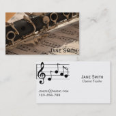 Clarinet-Lehrer-freiberuflich tätiger Musiktutor Visitenkarte (Vorne/Hinten)