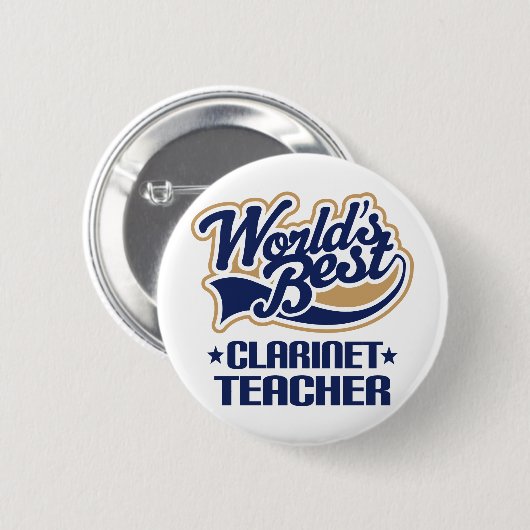Clarinet-Lehrer-Geschenk Button (Vorne & Hinten)